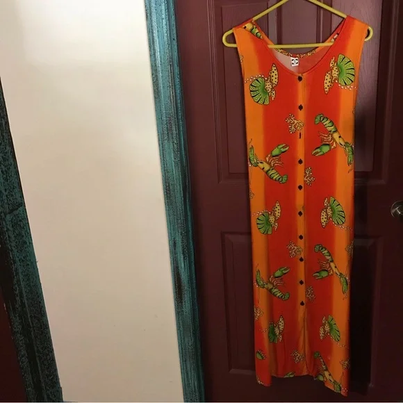 chinese dress ladies Big Lobster Maxi Dress / White + Coco – Home Goods Hardware main image 1